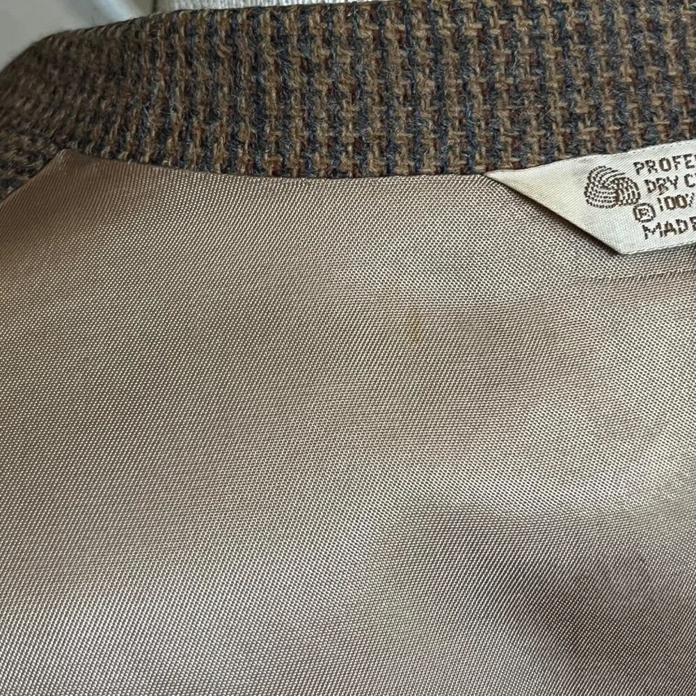 Orvis Mens‎ Tweed Wool Blazer Jacket Sportcoat Elbow Patches Brown Gray Size 40R